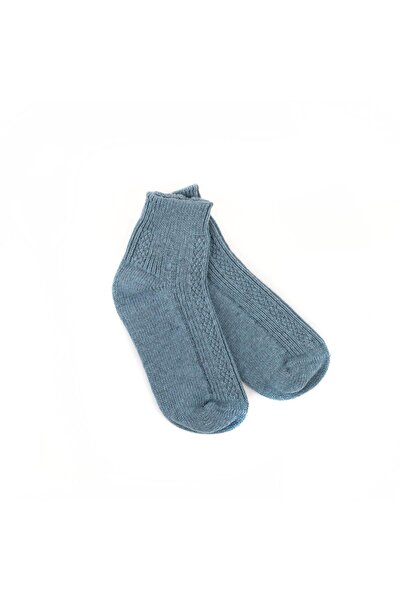 Zeynep Büyükbay Безшевни къси вълнени чорапи, сини