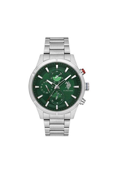 U.S. Polo Assn. Crossing 46mm Multifunction Men's Watch - Green Dial, Stainle...