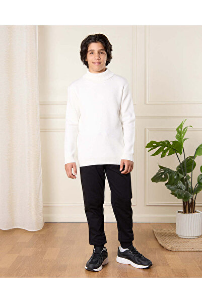 REDTAG Senior Boys Ivory High Neck Pullover