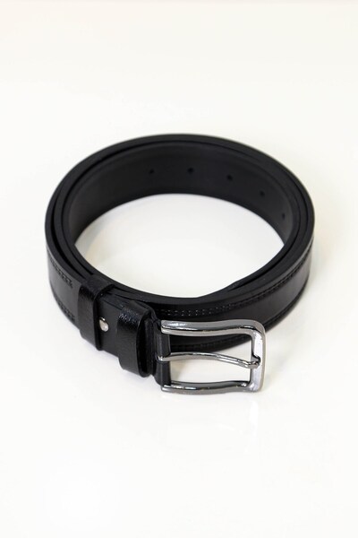 Velvarde Classic Stitched Leather Belt Black