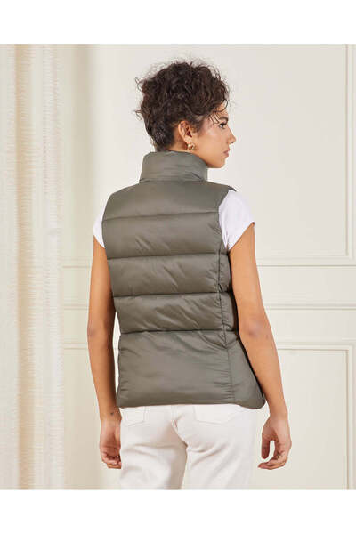 REDTAG Women Olive Sleeveless Puffer Jacket
