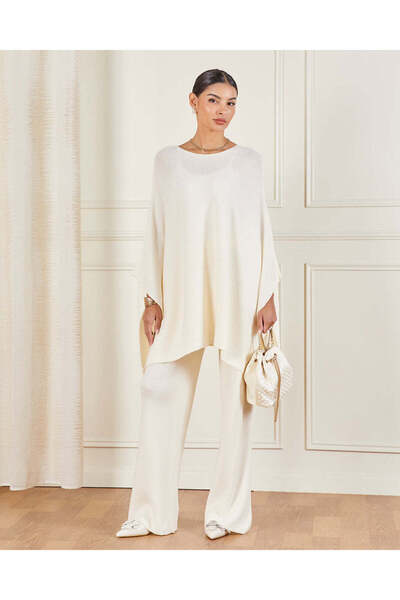 REDTAG Women Beige Knitted Poncho