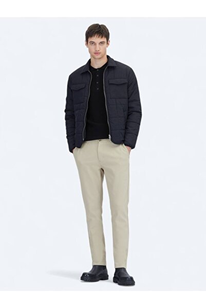 Kip Siyah Regular Fit Bebe Yaka Casual Dokuma Mont