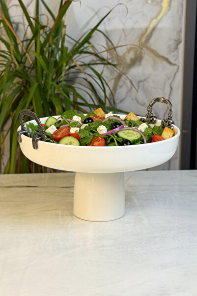 MAY HOME Antique Porcelain Detailed Serving Bowl Salad Bowl