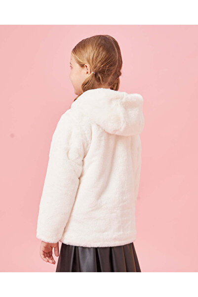 REDTAG Girls White Pompom Jacket