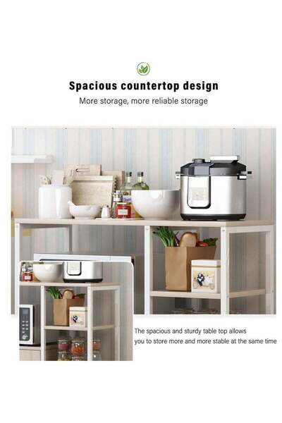 ZUIHAO ركن قهوة مكون من 4 طبقات، خزانة قهوة، رف تخزين للمطبخ، حامل فرن ميكروويف، رف منظم للتوابل