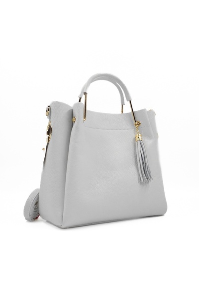 Posete Fagaras Poseta Piele Bryna - Alb, Geanta Casual din Piele Naturala, Ge...