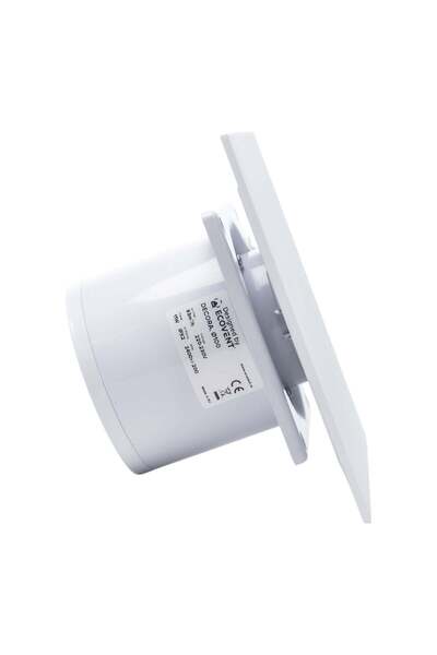 ECOVENT Bathroom fan DECORA, Ø100, Super Silent, Plexiglas, Non-return valve, 93 m3/h, Matt White