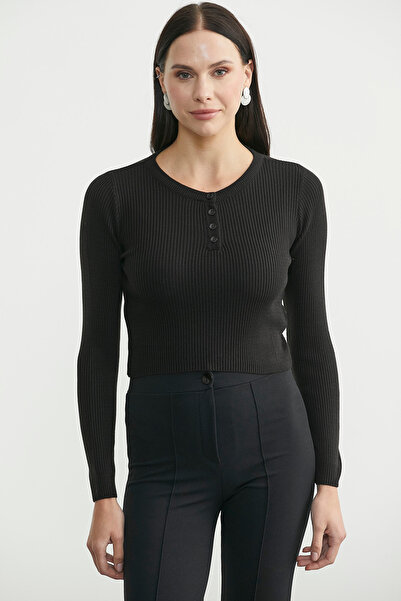 Sementa Fitilli Crop Triko Kazak - Siyah