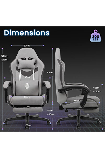 Gogoya Gaming Chair Office Computer Desk Ergonomic Reclining Backrest Adjustable Armrests Lumbar Support