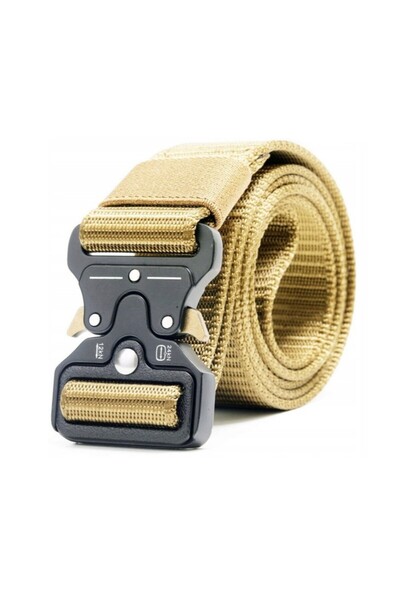 zola Tactical belt for men, textile, adjustable, 125 cm, gold