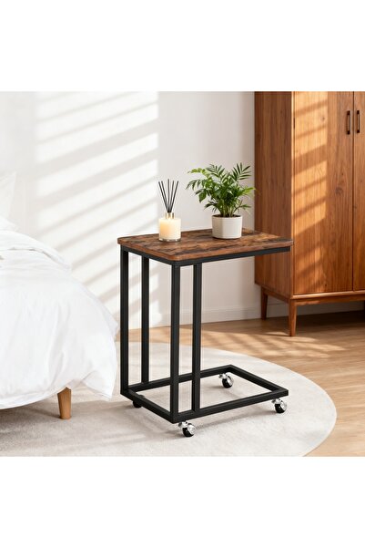 Roam shop C Shaped End Sofa and Bed, Side TV Tray for Living Room, Industrial Style Beside Table, 40*30CM