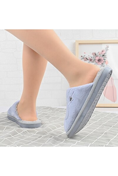 Tmall Women's fluffy slippers, With heart, With fur, PD1071, Gray