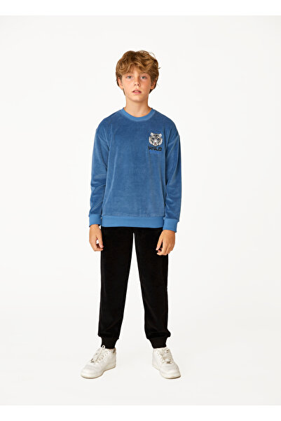 Elsima طقم بيجامة رجالي مخملي بتصميم نادل