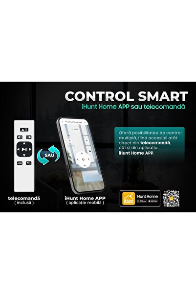 iHunt Smart Window 5 PRO cu pulverizare dublă (alb), Wi-Fi, detectare margini, control prin aplicație Android iOS, telecomandă