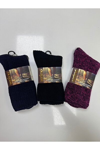 Şirin Women's Black Warm Cotton Thermal Outdoor Boots and Shoe Socks