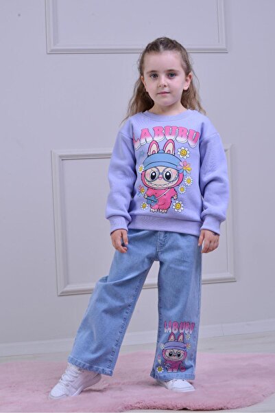 ÖRZİKİDS Girls' Set Jeans Sweatshorts