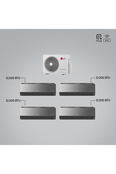 LG 1+4 MULTİ SİSTEM / 12+12+12+12 İÇ ÜNİTELER = 1 ADET DIŞ ÜNİTE Al ThinQ Wi-Fi Kontrolü