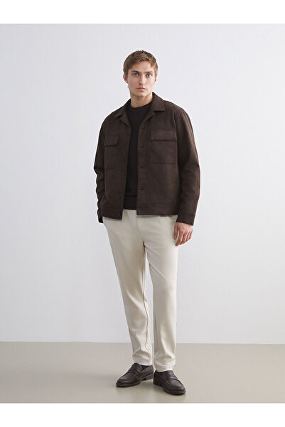 LC Waikiki Vizyon Yeni Sezon Standart Kalıp Gömlek Yaka Süet Erkek Mont