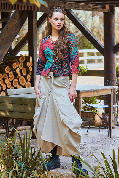 Los banditos Fustă lungă largi, cu șireturi în talie și buzunar