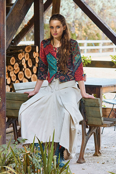 Los banditos Fustă lungă largi, cu șireturi în talie și buzunar