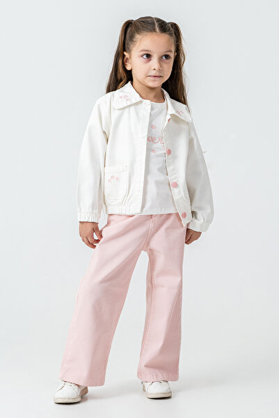 kinderos Flowers Embroidered Girls' 3-Piece Set - 26K 6355