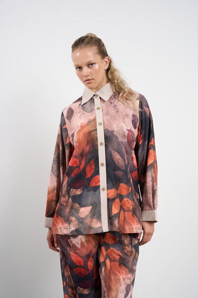 HANIQA Patterned Crepe Fabric Shirt |   44-50