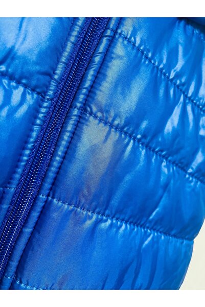 ÖMER GİYİM Mavi Şişme Yelek Mont Kapüşonlu Rahat Şık Unisex Rüzgarlık