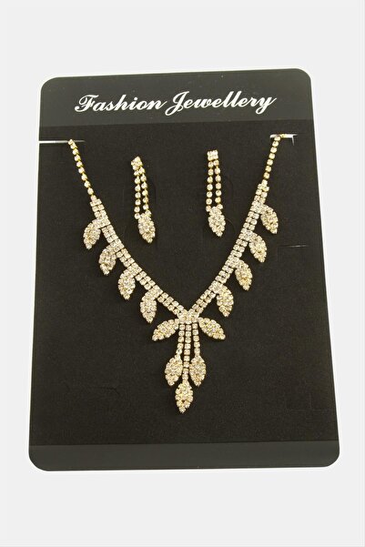 ZERO LAND طقم قلادة SPTRNS Yaprak الفاخرة (122731) - أصفر