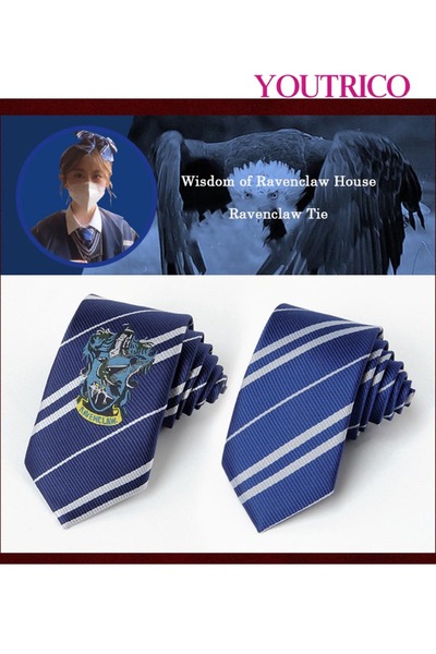 Youtrico Harry Potter Style Vintage Striped Tie – Gryffindor, Slytherin, Ravenclaw, Hufflepuff Style
