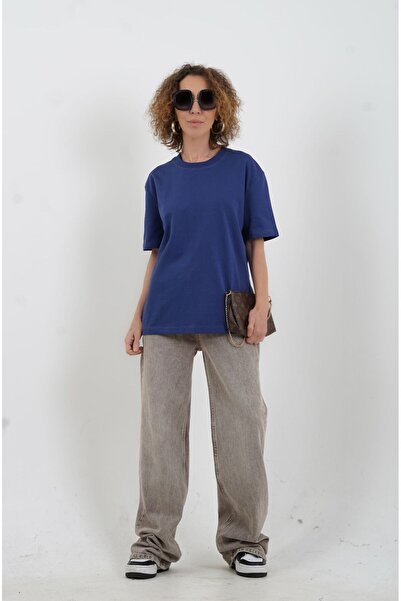 Zelish My Sister Μπλουζάκι με λαιμόκοψη Indigo Special Stitched