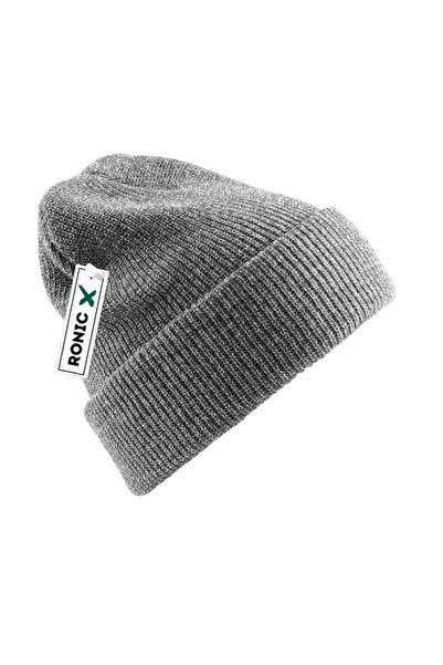 RONIC Heritage Beanie — Heather Grey, 69% Polyester / 31% Polyacryl, Double-knit, One size