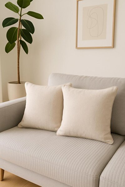 GOCCIA HOME Kırçıllı Krem Kırlent Kılıfı Dekoratif Bohem Soft Koltuk Sırt Yas...