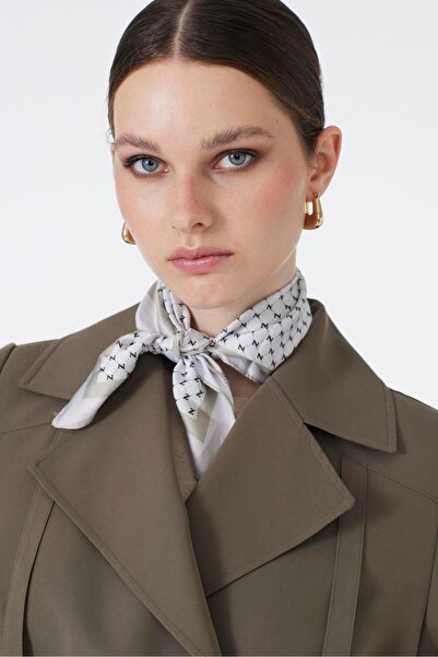 Zühre Kruvaze Yaka Apolet Detaylı Kemerli Haki Trençkot 13758