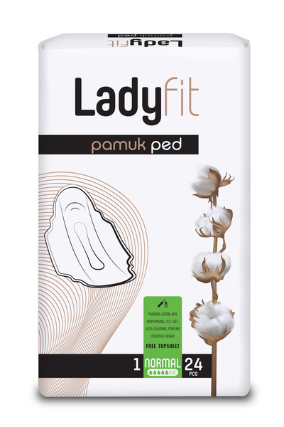 Lady Fit Natural Organic Alcohol Free Cotton Sanitary Pad Normal (24)
