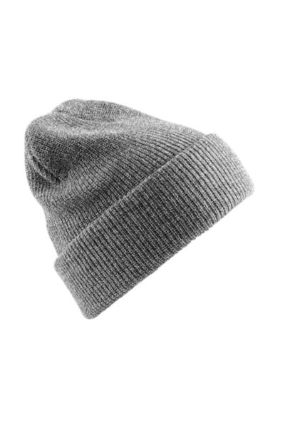 RONIC Heritage Beanie — Heather Grey, 69% Polyester / 31% Polyacryl, Double-knit, One size