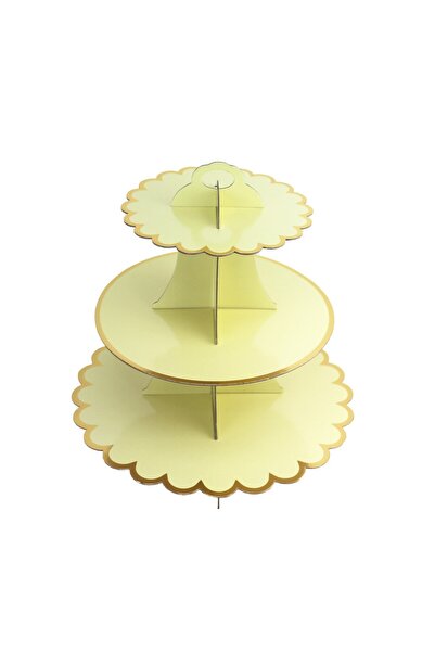 Flippy Flippy Birthday Themed Cake Stand, 3 Tiers, Yellow