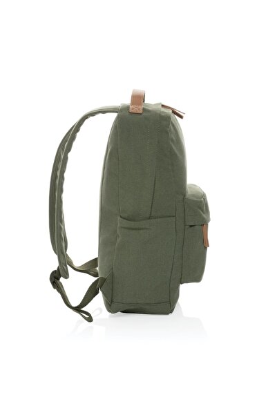 RONIC casual backpack, recycled cotton, fits 14 inch laptop, 43 x 13 x 29 cm, green