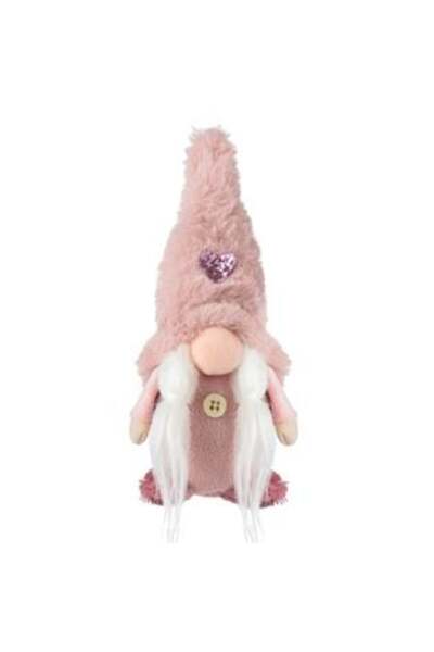 OEM Figurină decorativă Moș Crăciun Gnome - roz, căciulă din blană artificial...