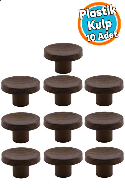NZB 10 Pcs Single Screw Inner Concave Plastic Button Handle Chestnut Brown Co...