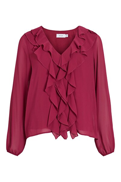 VILA Oberteil mit langen Ärmeln VIANE Gerüschtes