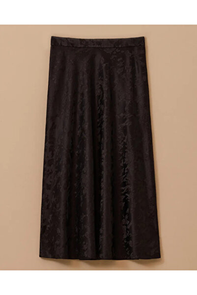 SEÇİLSTORE 10002521611015 BELİ MANŞETLİ KENDİNDEN DESENLİ ETEK