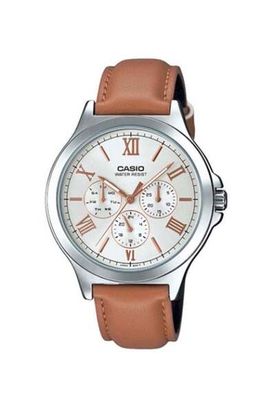 Casio Men's Leather Analog Wrist Watch MTP-V300L-7A2UDF - 33 mm - Brown