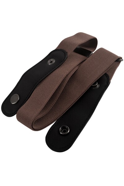 zola Ζώνη χωρίς αγκράφα, δερμάτινη, ρυθμιζόμενη, γενικής χρήσης, καφέ