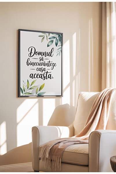 21mxm Unframed Religious Canvas Poster in Romanian - Digital Print - May the Lord Bless This House