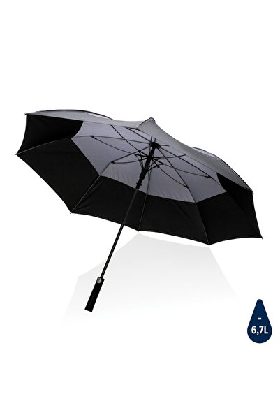 RONIC Lotus umbrella, 2-person, automatic opening, RPET 190T, 120 cm, black/grey