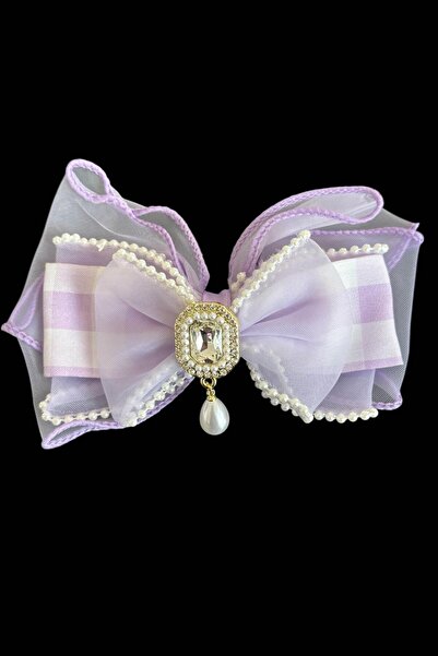 TAKIŞTIR Purple Color Stone Detailed Ribbon Vending Machine Buckle