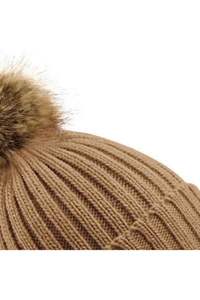 RONIC Pom Pom Beanie, one size, unisex, dark beige
