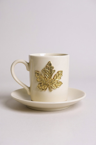 iQey Home Çinar Detailed Porcelain Cup Set - for 2 Person