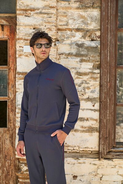 Cossy By Aqua Mock Neck Men's Tracksuit Cossybyaqua 26196 Indigo-S